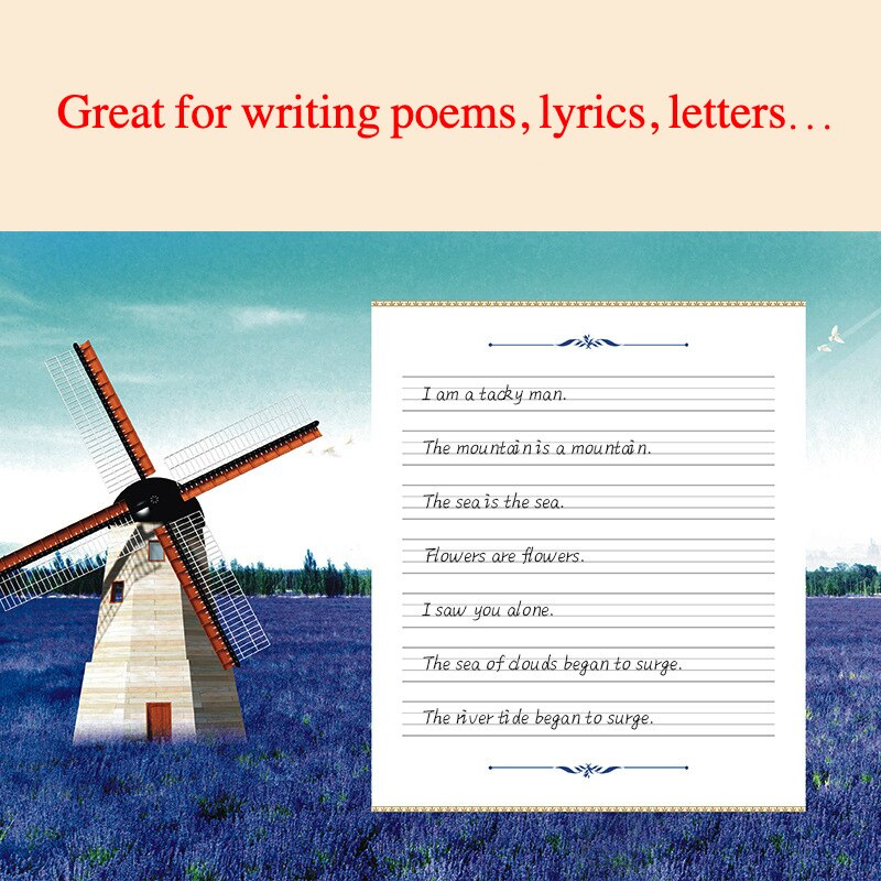 80 Sheets/set A4 Size 8 Different Style Handwriting Letter Paper Stationery Paper for Writing Poems/Lyrics /Letter