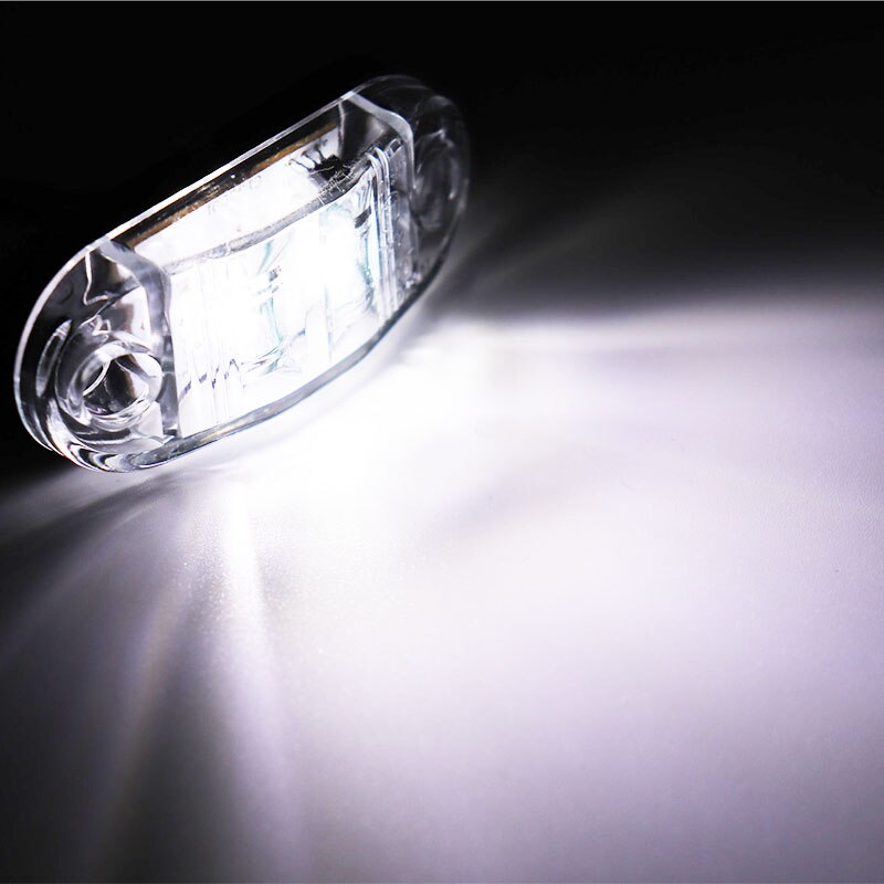 Luces LED de posición lateral de 12V/24V, luces externas de advertencia para coche, remolque, camión, lámparas de color blanco, 2 uds.
