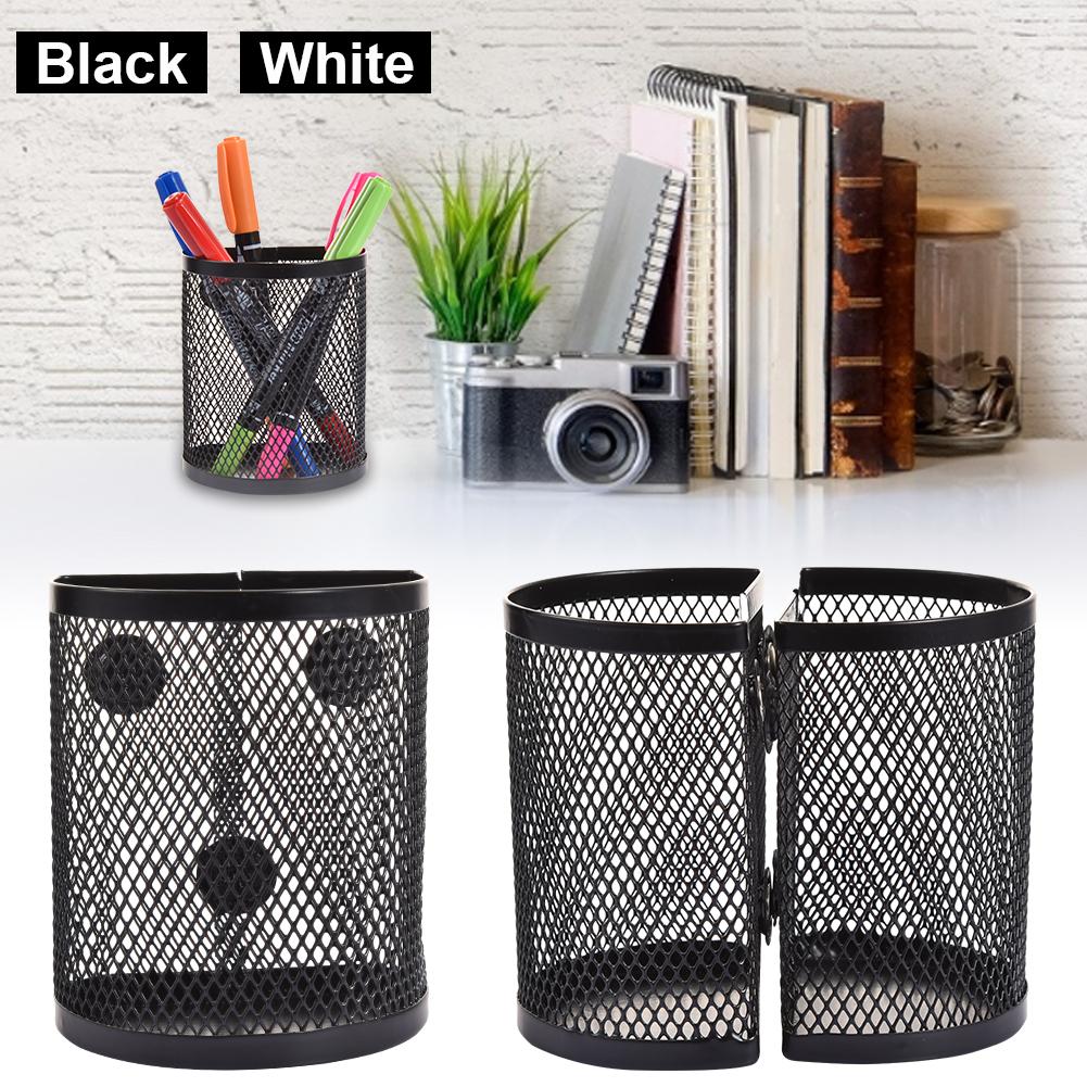 Metal Wire Mesh Magnetic Basket Pen Holder Storage Box Pen Pencil Organizer For Whiteboard Refrigerator Locker Accessories
