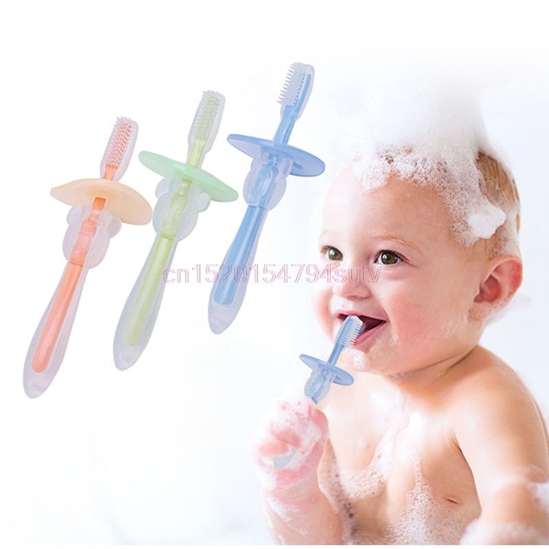 Baby Bijtring Training Tanden Zachte Tandenborstel Borstel Veilig Buigbare # h055 #