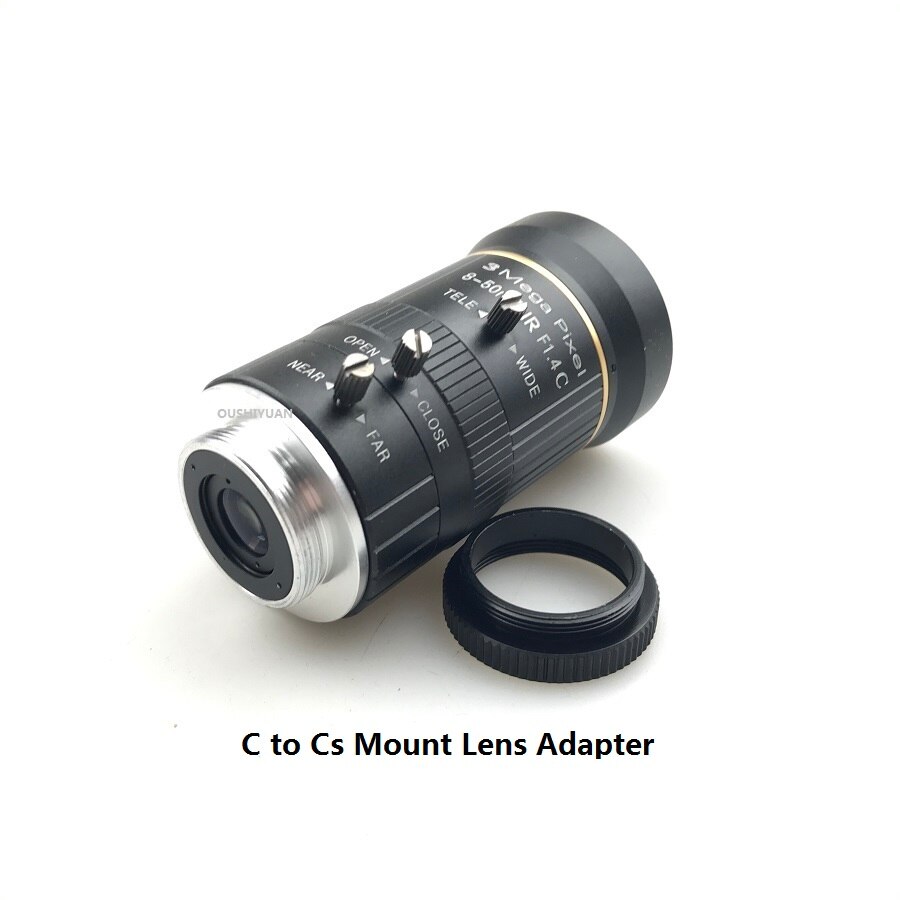 3.0 Megapixel 1/2.7" 8-50mm Lens F1.4 IR CS Mount Manual Iris Varifocal CCTV Camera Lens