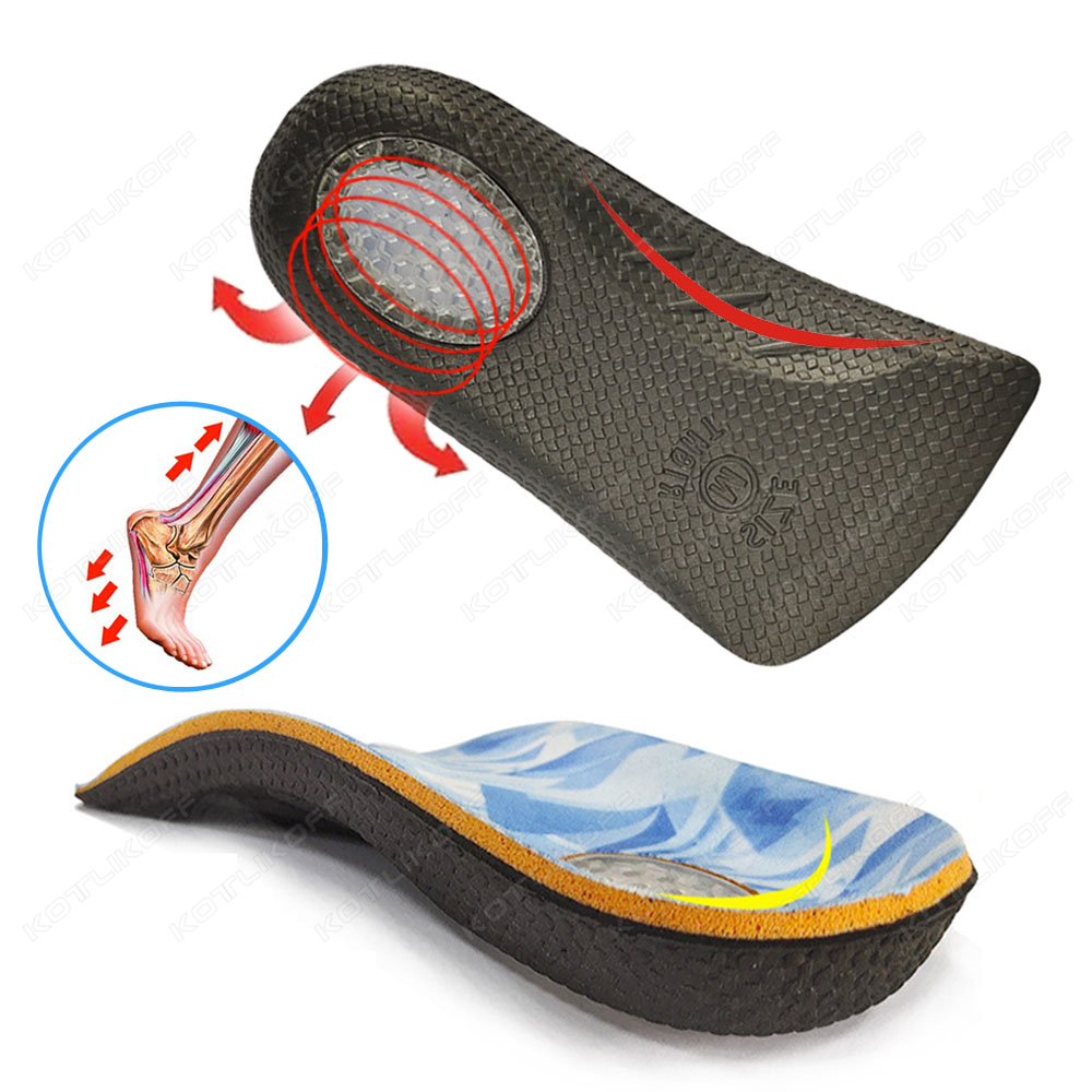 1/2 paar orthopedische EVA halve inlegzolen platvoet/XO beenverzorging fasciitis plantaris reliëf antislip hiel-pasvorm voor dagelijkse sport KOTLIKOFF