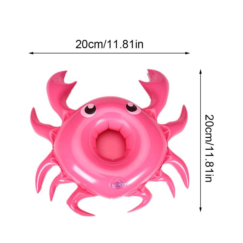 Kids Children Beach Water Toy Crab Cup Holder Drink Bottle Phone Seat Floating Inflatable Coaster