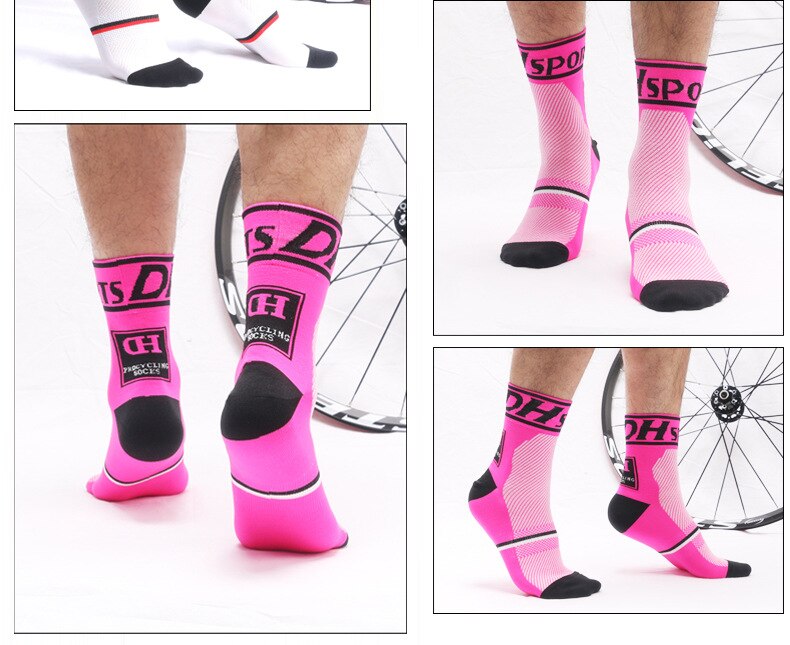 Sport Outdoor Breathable Road Bicycle Socks/Mountain Bike 97% nylon: Pink / 39-45