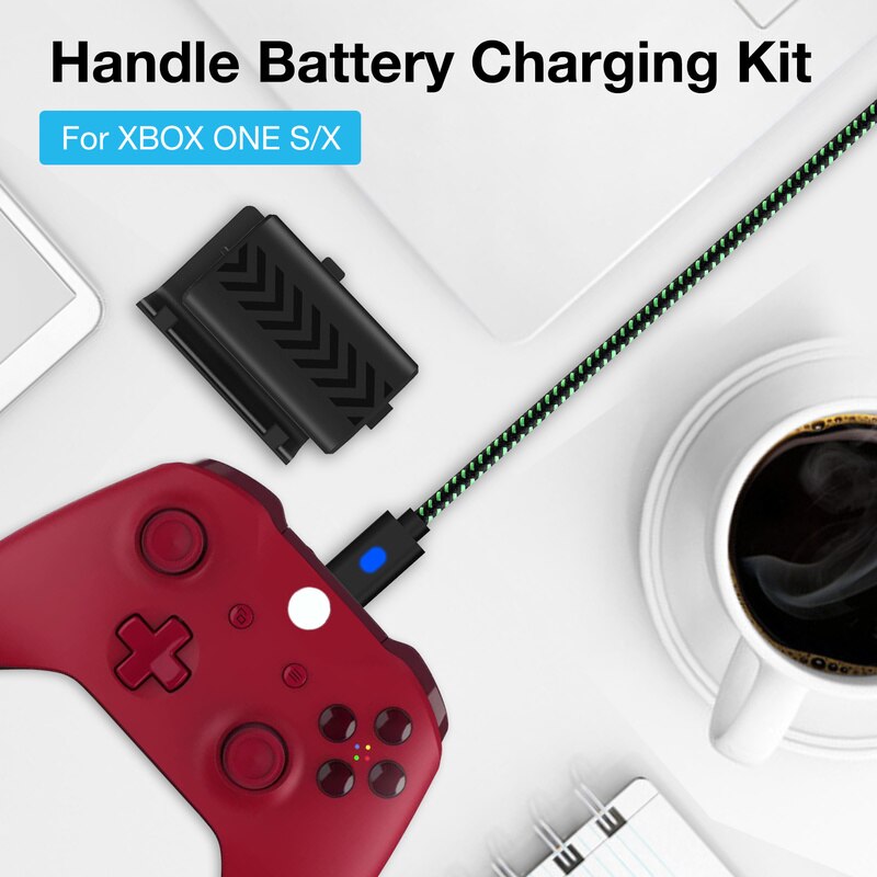 Game Controller Charging Kit Accessories for XBOX ONE S/X 1200mah Battery Charging Indicator Light Game Controller Charging Kit