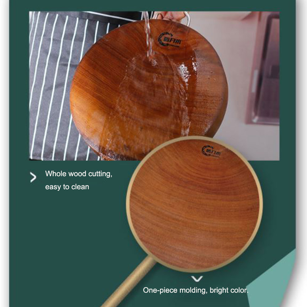 Shield Knife Wooden Chopping Board Whole Wood Cutting Board For Home Kitchen Round Thick Double-Sided Large Cutting Board