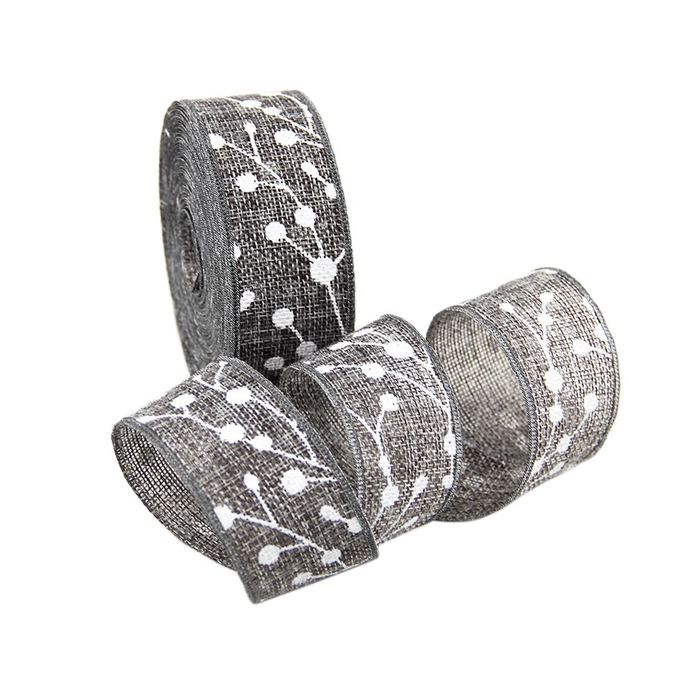 38mm juletræ linned bånd 25 yard, gør-det-selv håndlavede materialer til at lave håndværk festindpakning ,25 yc 2128: 1054589007