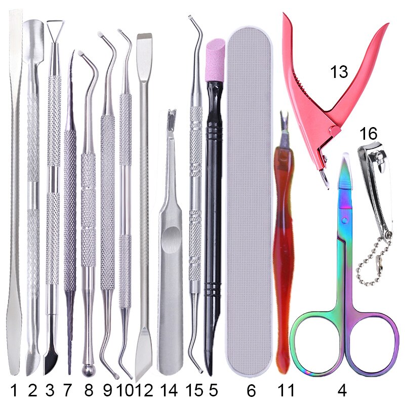 Dual-end Nail Cuticle Pusher Remover Stainless Steel Nail Art DIY Tools