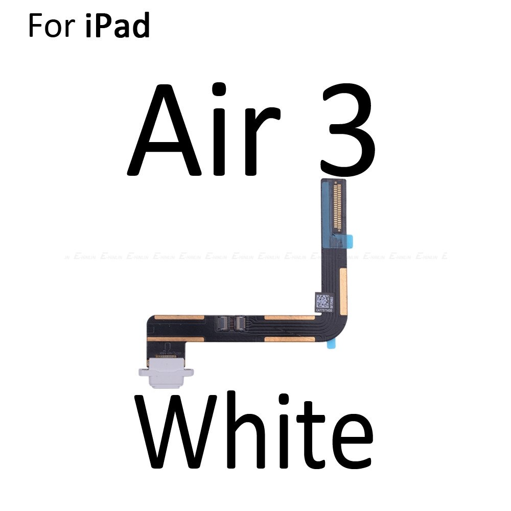 Usb Lader Connector Poort Plug Flex Kabel Voor Ipad 4 Lucht 2 3 Power Opladen Dock Port Flex Reparatie onderdelen: Air 3 2019 White