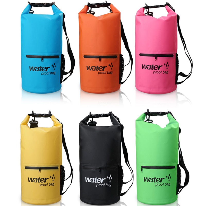 10L 20L Outdoor River trekking bag Double shoulder strap Swimming Waterproof Bags Ultralight Dry Organizers Drifting Kayaking