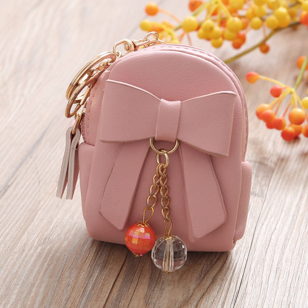 Nette Mini Leinen Keychain Kleine Tasche Schlüsselanhänger Frische Farbe Geldbörse Für Frau Tasche Anhänger freundlicher Spielzeug: Rosa