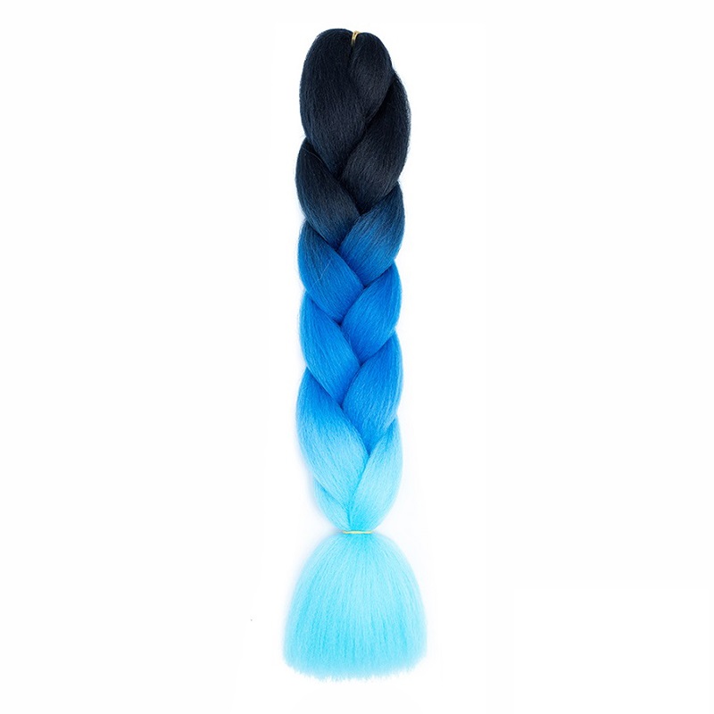 Estensioni trecce jumbo sintetiche da 24 pollici Capelli lunghi Yaki intrecciati lisci Capelli afro di colore Ombre per le donne