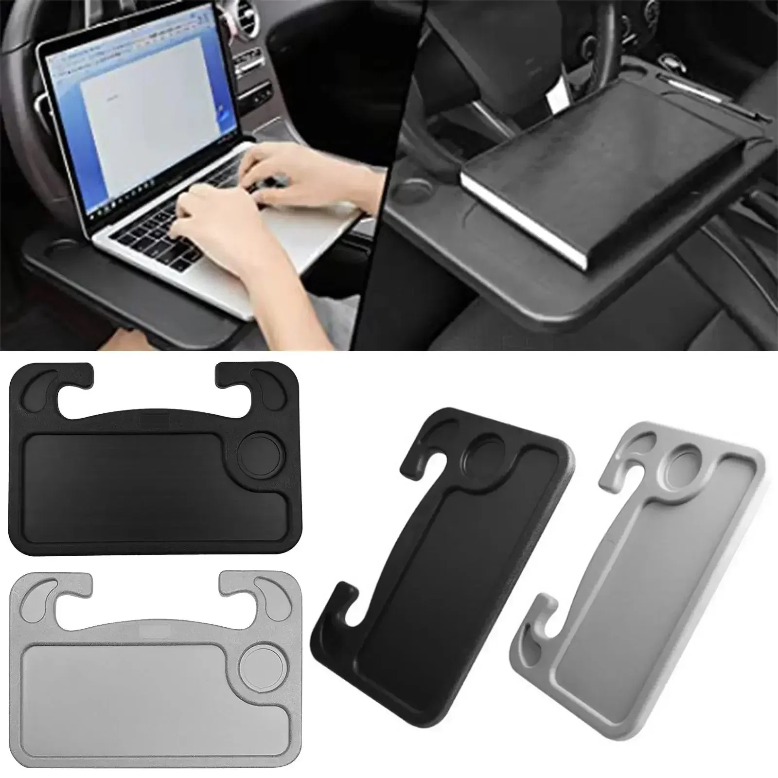 Multifunctionele Auto Laptop Desktop Stand Draagbare Eten Kantoor Auto Stuurwiel Tafelstandaard Drank Voedsel Koffie Dienblad Board