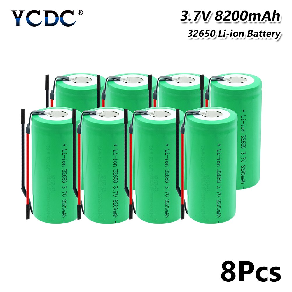32650 Li-ion Battery Backup Power batteries 3.7V 8200mAh Rechargeable high-discharge high current + DIY Linie With Connect Wire