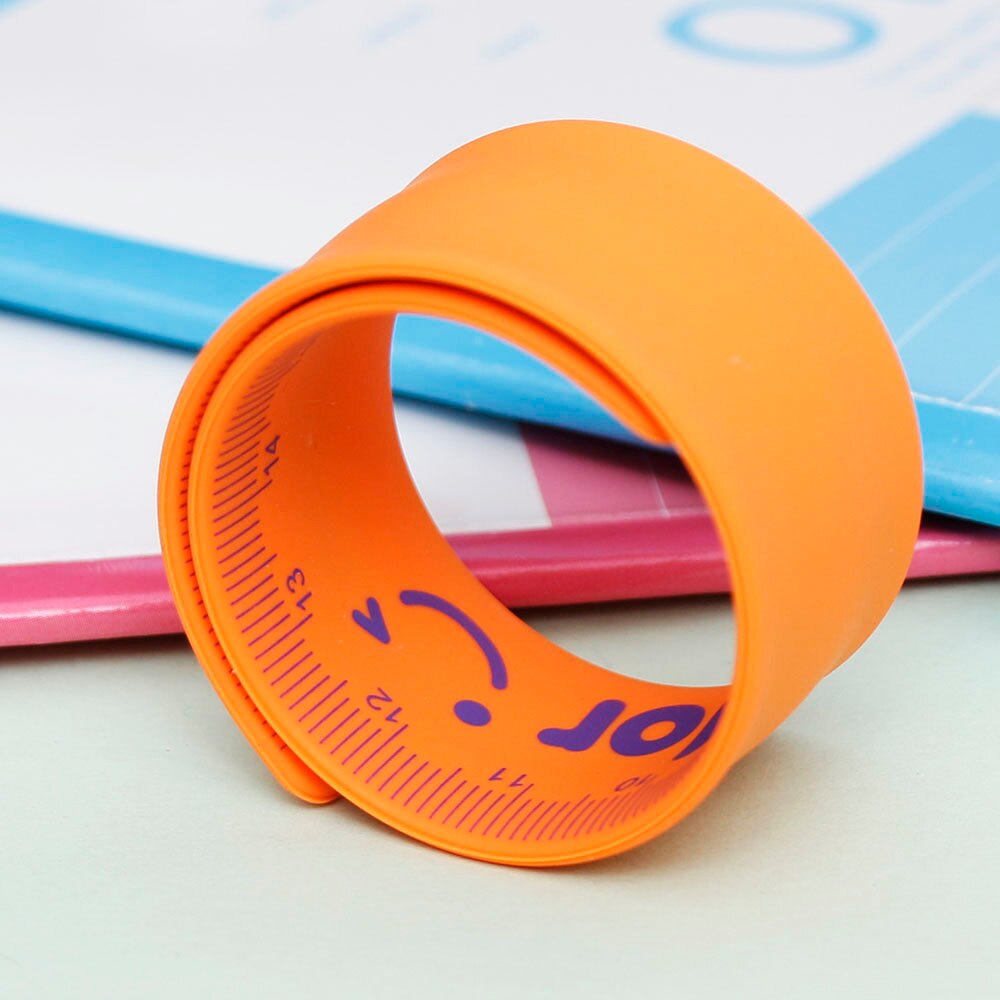 1PC Portable Silicone Slap Bracelet Ruler Wristband School Straight Ruler Random Color
