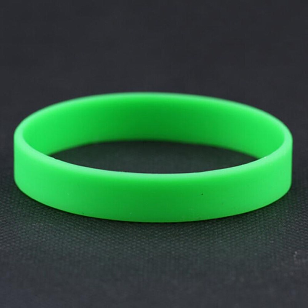 Sports Fitness Silicone Rubber Elasticity Wristband Cuff Bracelet Basketball Sports Wrist Band 12 Colors: Grass Green