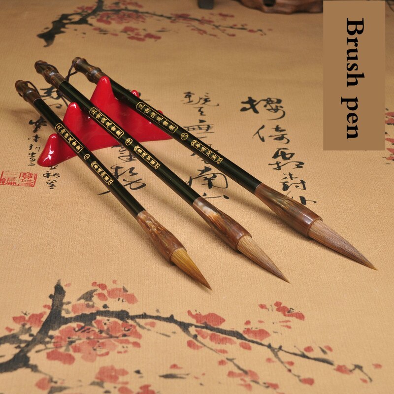 Chinesische Kalligraphie Pinsel Wiesel Haar Pinsel einstellen Offizielle Skript Malerei Praxis Schreiben Pinsel Stift 3 stücke Caligrafia Tinta China