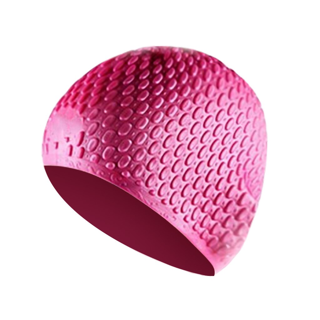 Silicone Waterproof Swimming Caps Protect Ears Long Hair Sports Swim Pool Hat Swimming Cap Free Size For Men & Women Adults #4: Pink
