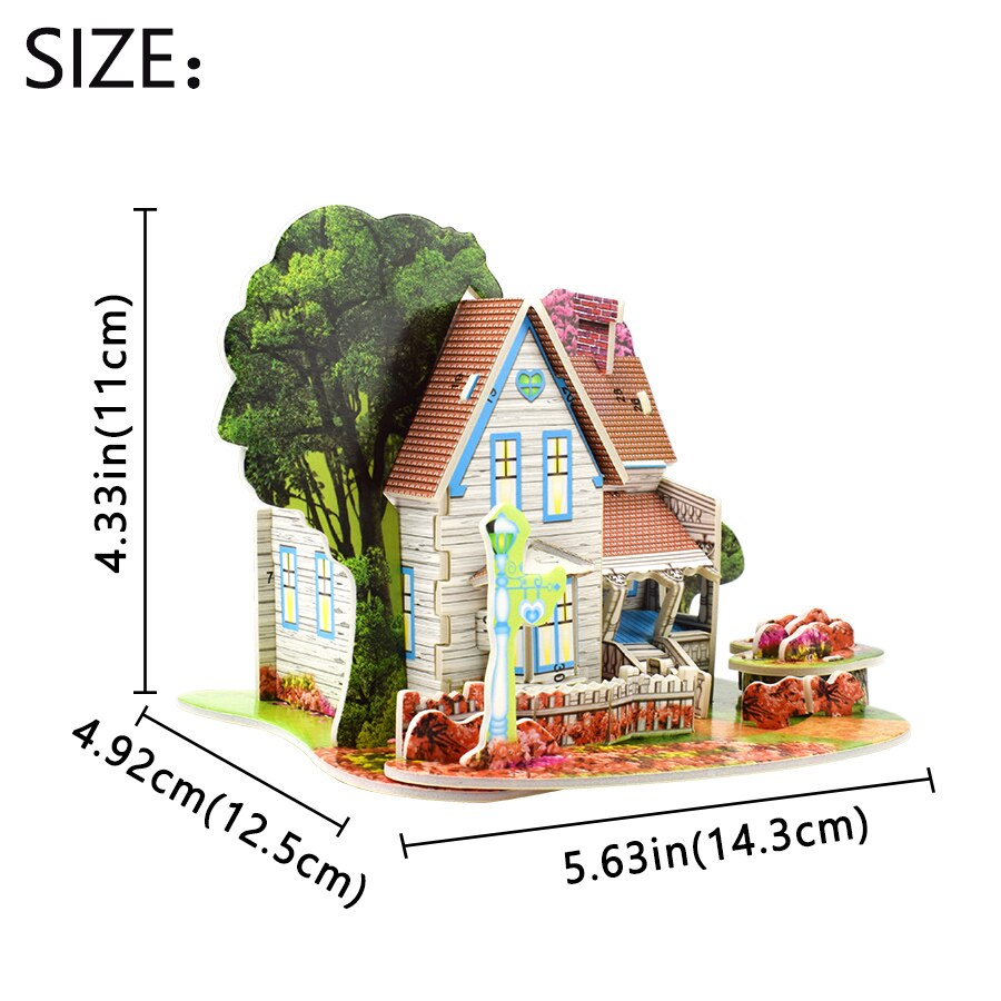 3D Diy Puzzel Speelgoed Voor Kinderen Romantische Cottage Kasteel Bouw Voor Kinderen Huis Puzzel Baby Speelgoed Educatief Speelgoed