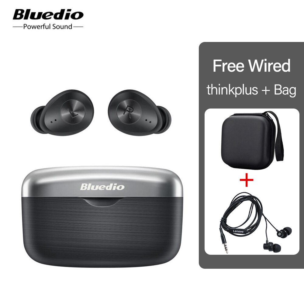 Bluedio fi bluetooth oordopjes waterdicht, echt draadloos, sport oordopjes, tws hifi aptx met microfoon, game-ervaring, in-ear touch headset: Zwart met alles