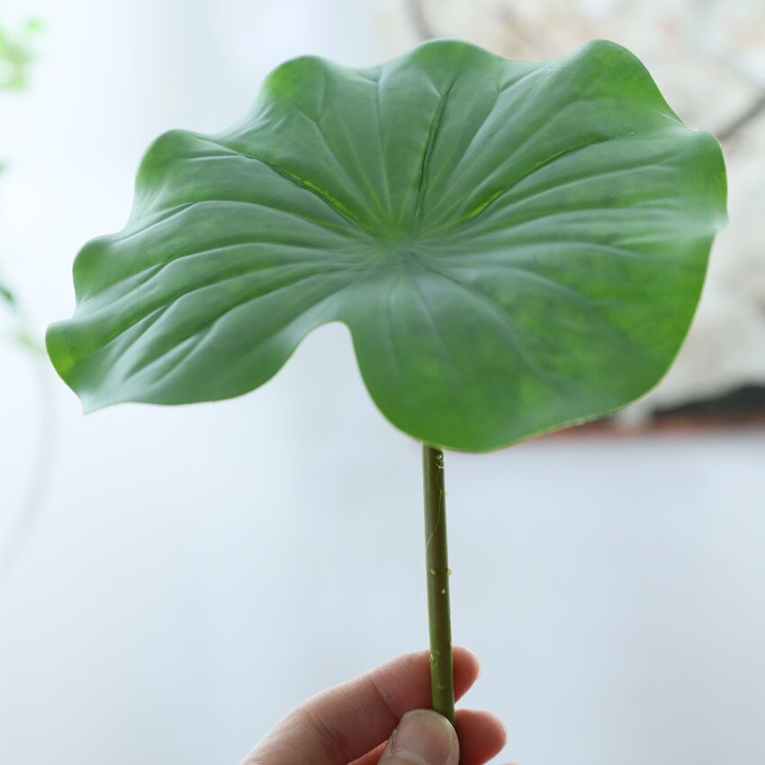 Kunstmatige zijde lotusblad groen lotusblad nep bloem woonkamer vaas bruiloft desktop accessoires nep bloem