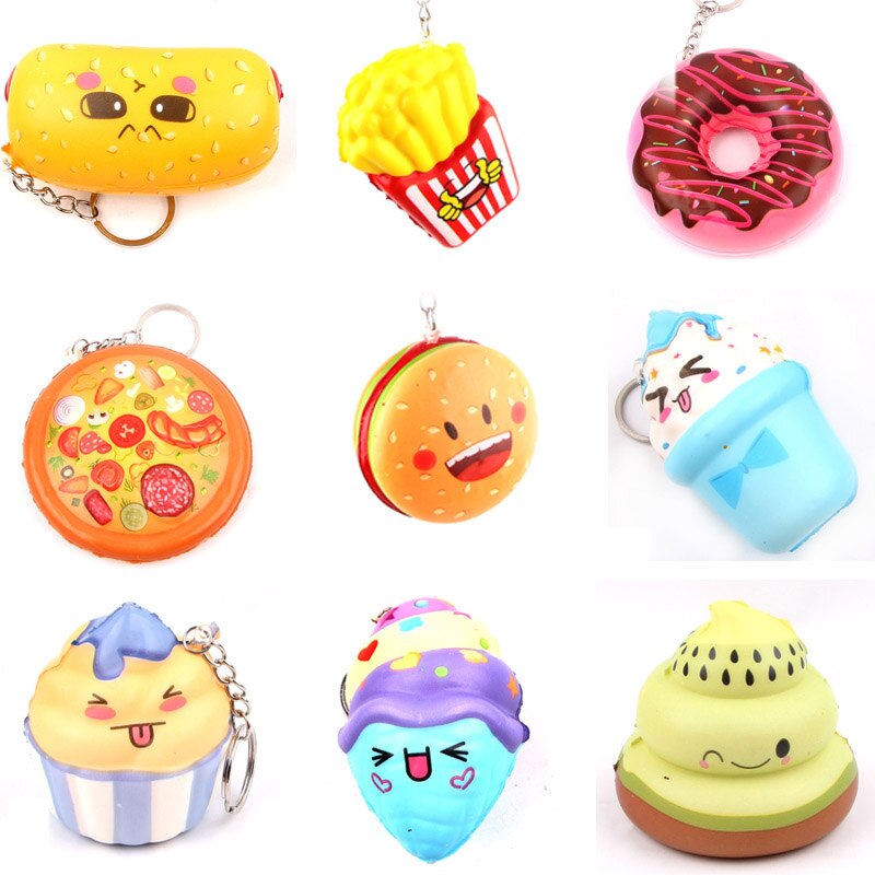 Antistress Squishy Slow Rising Stress Relief Squeeze Toys Gadget Sausage Ice Cream Kawaii Artificial Foods & Vegetables Decor