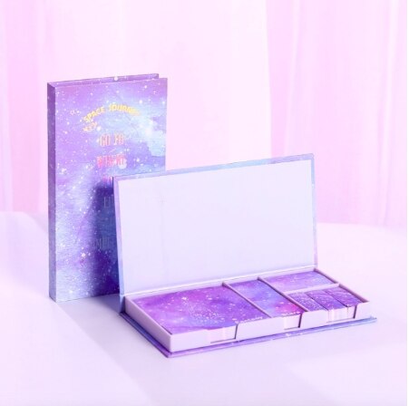 Bloc de notas con dibujos animados, Bloc de notas adhesivas de flores bonitas, almohadillas de escritura multiplegables, etiqueta de , papelería Kawaii, material escolar: 5