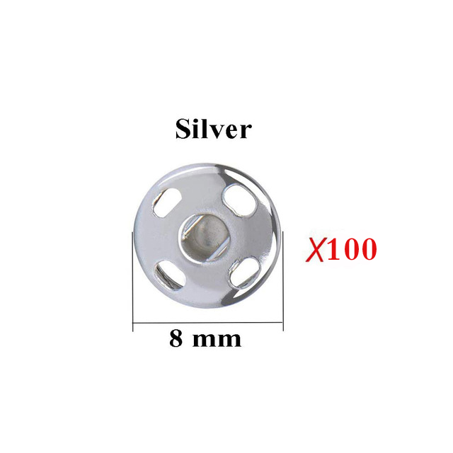 100/50 stk trykkknapper sy på trykknapper metall trykknapper trykkknapp for gjør-det-selv-sying av klær 8/10mm: 7