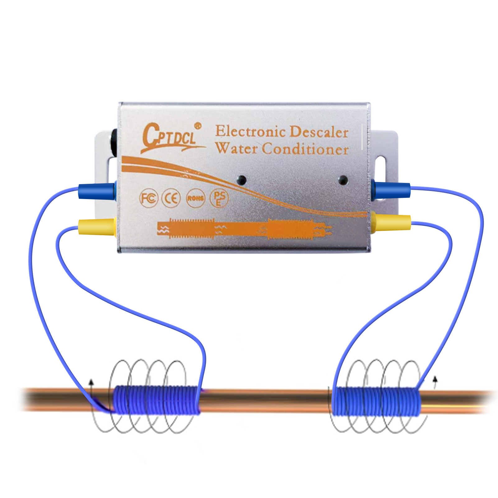 Electronic Water Descaler System Water Descaler, Alternative Electronic Salt-Free Hard Water Conditioner, Alloy Shell