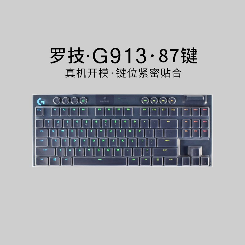 Clear Transparent Silicone Keyboard Cover protectors For Logitech G910 Orion/G Pro/MK850/G913 G915 G813 G815 Gaming Keyboard: G913 G915 87key