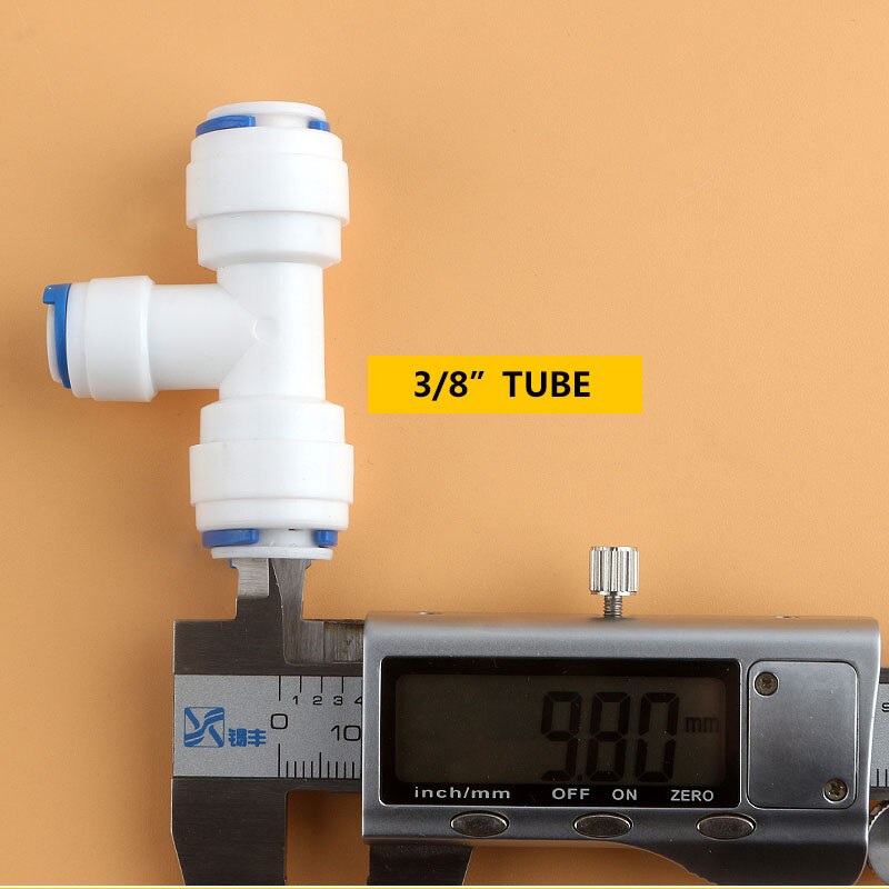 3/8 ”  to 1/4 ” rördiameter chang 6.5mm-9.5mm 3 -vägs tee snabbkoppling push fit ro -systemvatten 323 beslag t tipy fast joint