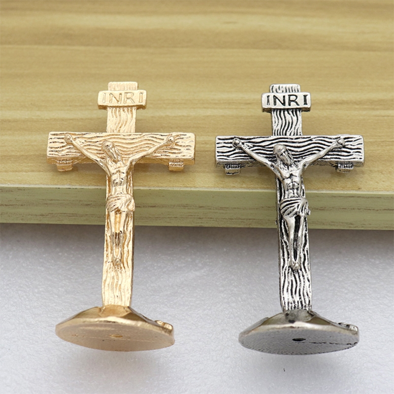 QX2E Kruisbeeld Muur Kruis Voor Opknoping Of Staand, Katholieke Houtnerf Jesus Cross Muur Tafel Decoratie Auto Ornamenten