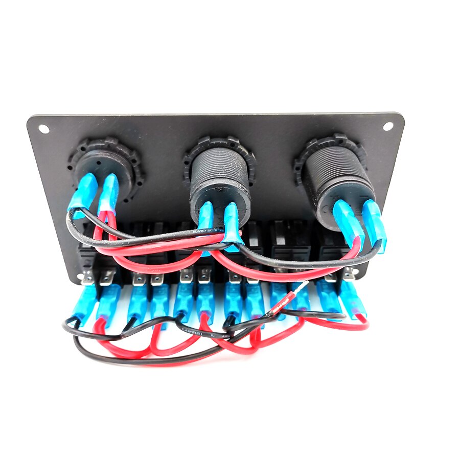 interruptor basculante azul 6 Gang para Panel interruptor de circuito LED impermeable para coche barco marino