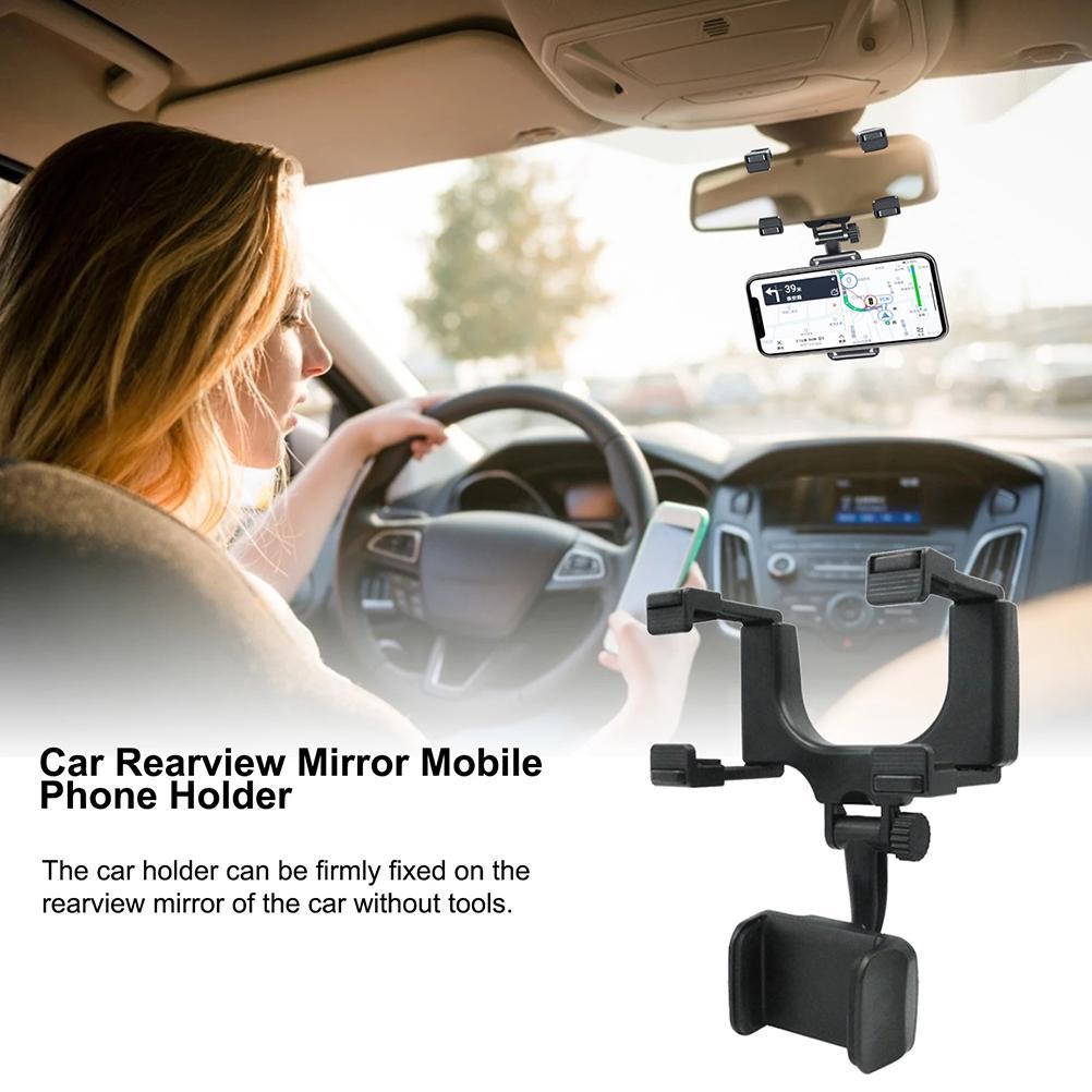 Mobile Phone Holder Adjustable Car Auto Rearview Mirror Mount Cell Phone Holder Bracket Stand