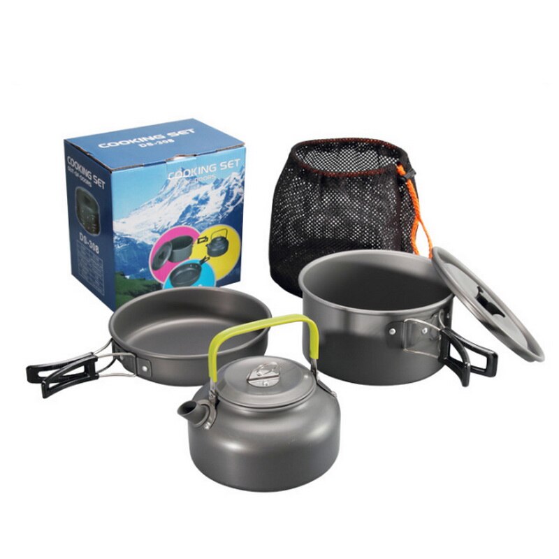3/9pcs Cookware Outdoor Cookware Set Camping Tableware Cooking Set Travel Tableware Cutlery Utensils Hiking Picnic Set