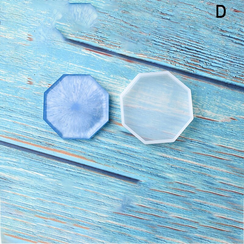Siliconen Mal Diy Cup Mat Pad Handgemaakte Mallen Ambachten Epoxyhars Mal Geometrische Vorm Zeshoekige Vierkante Ronde Thermische Isolatie: D