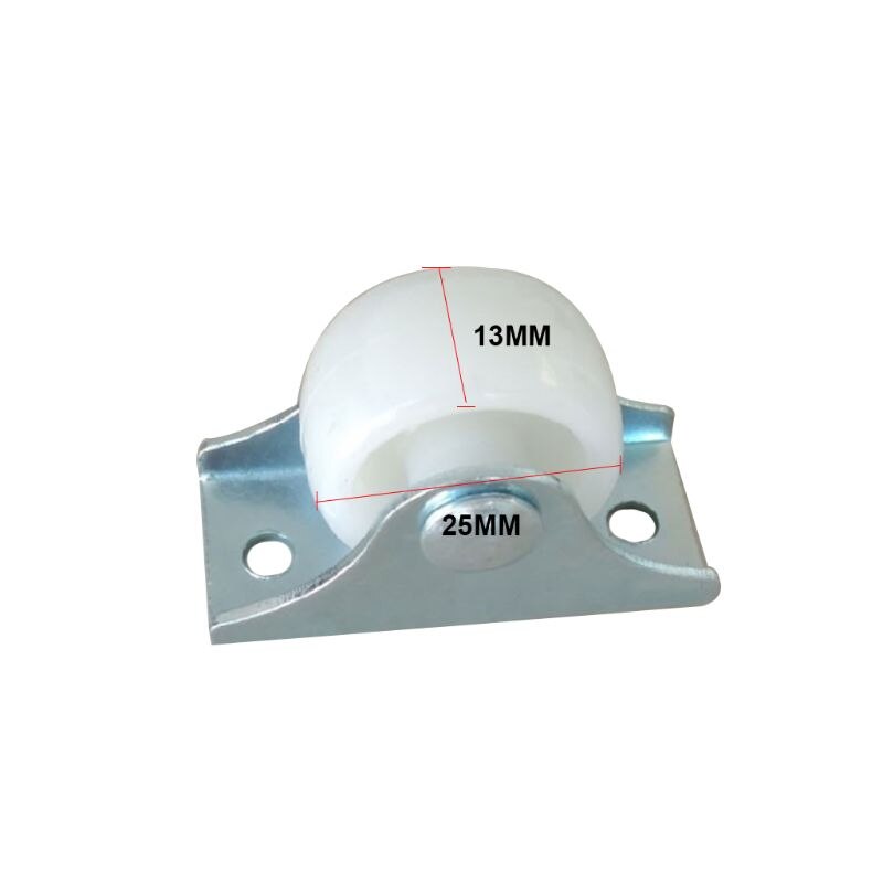 Ruedas fijas de carril blanco, rueda pequeña unidireccional de plástico, accesorios de Hardware, 10 Uds.