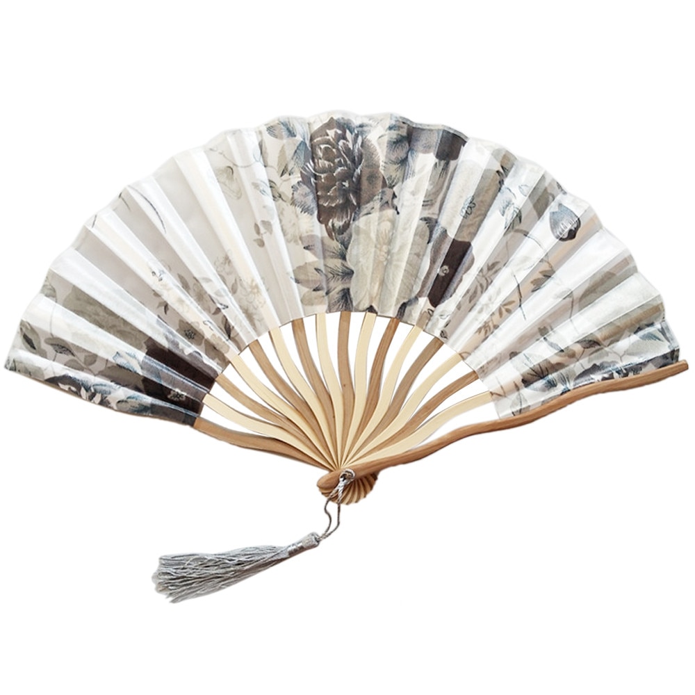 Silk Chinese Fan Folding Hand Held Silk Bamboo Prints Fan Japanese Series Vintage Retro Style Handmade Fan #LR1