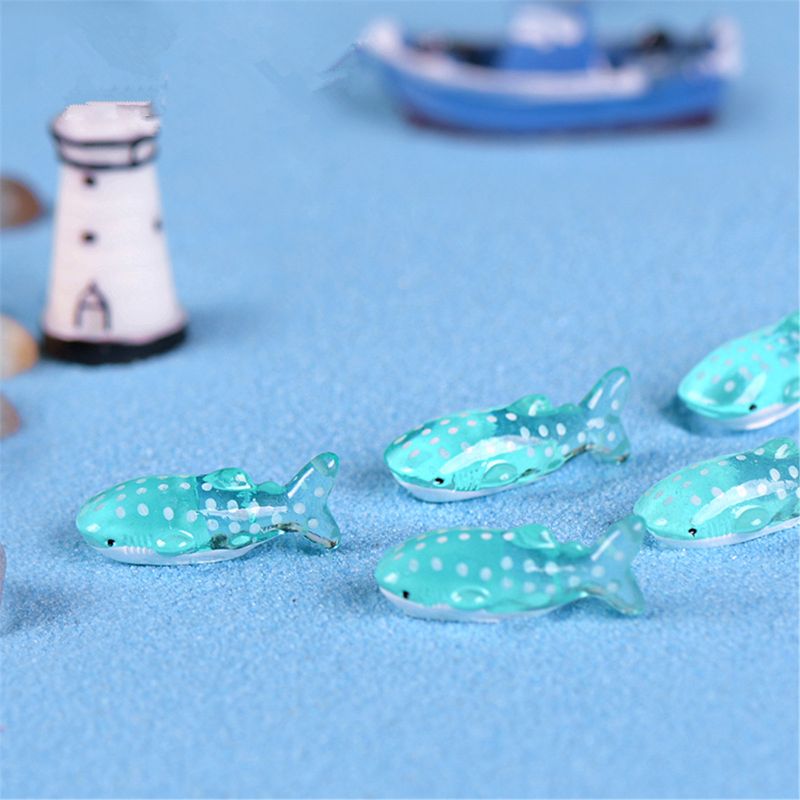 6pcs Sea Whale Mini Fish Miniature Fairy Garden Home Decoration Houses Mini Micro Landscaping Decor Doll House Accessories toy