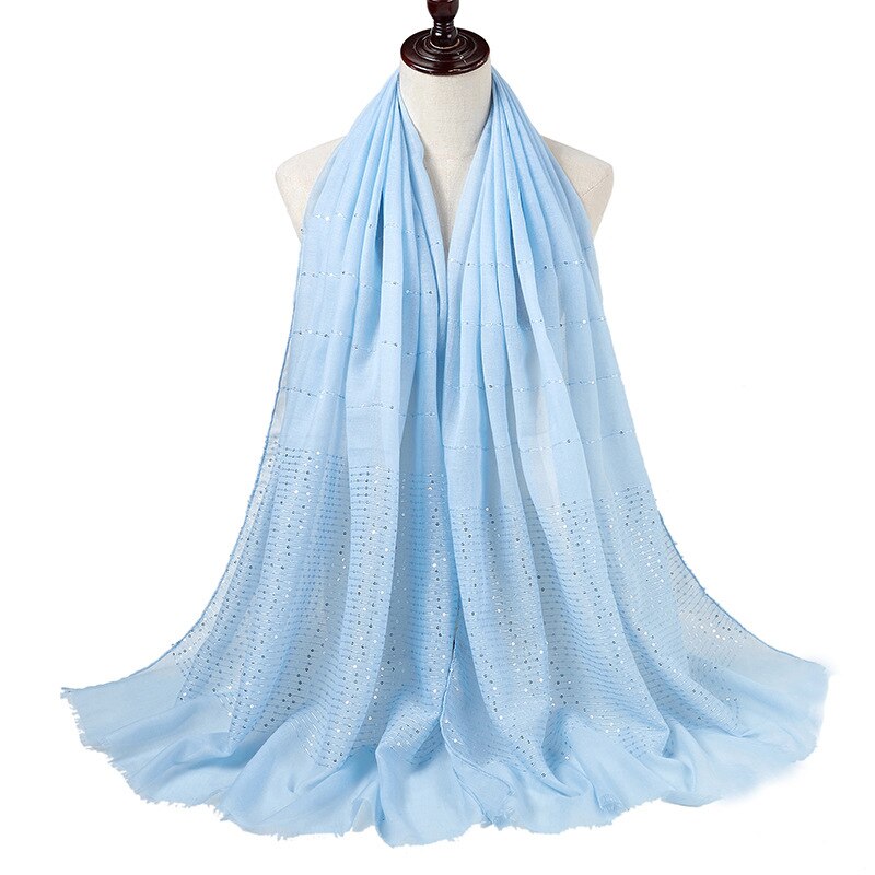 1PC Cotton And Linen Tassel Scarf Sequins Autumn And Winter Muslim Hijab Malay Headscarf: 12