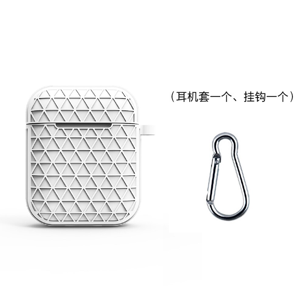 AirPods Accessoires Case Beschermende Siliconen Cover Huid Riem Voor Apple Air Pod Bijpassende Haak: WHITE