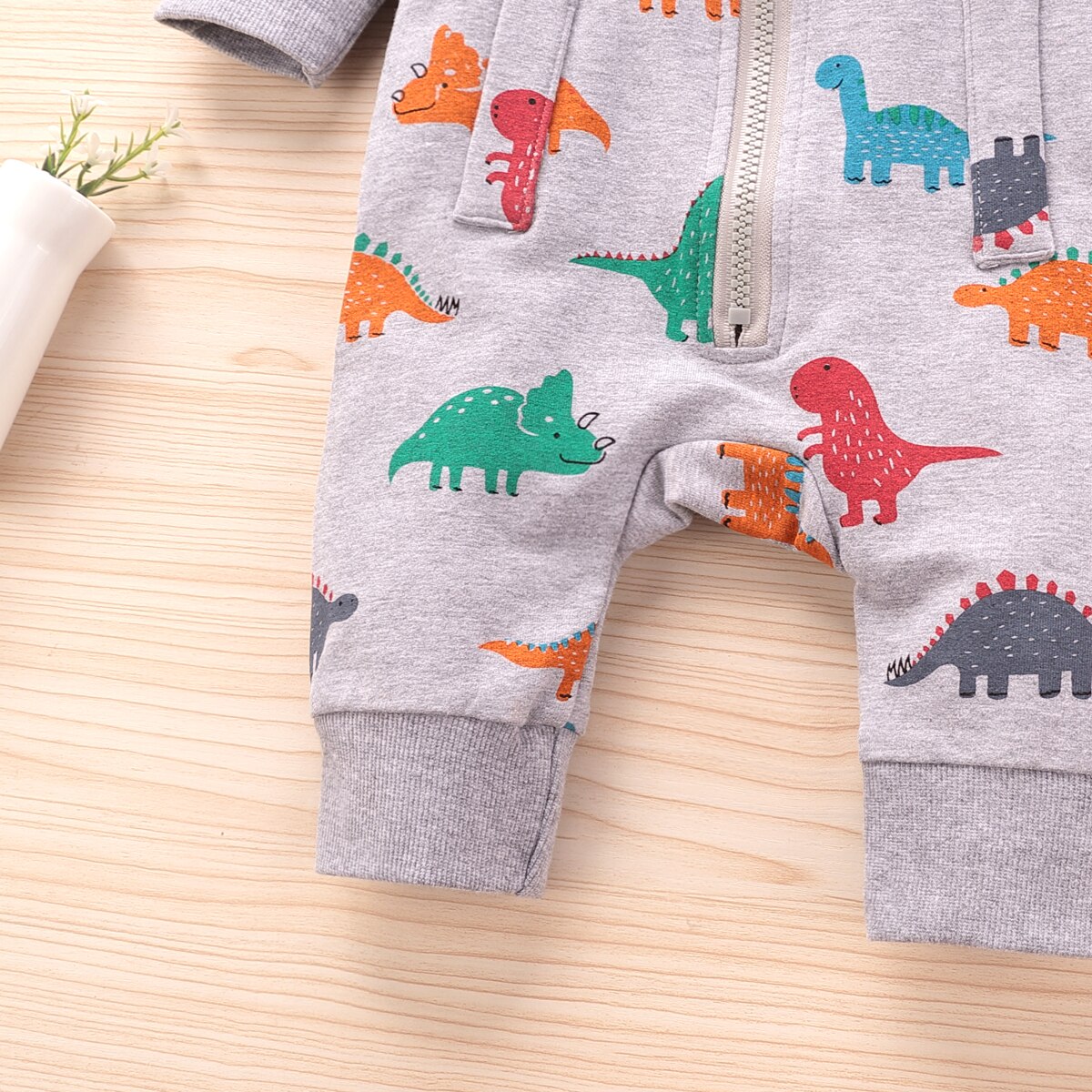 HIPAC Baby jungen Kleidung Doppel Gestrickte Und Baby der Baumwolle Wagen Klettern Rundhals Karikatur Dinosaurier Lustige Nette Strampler