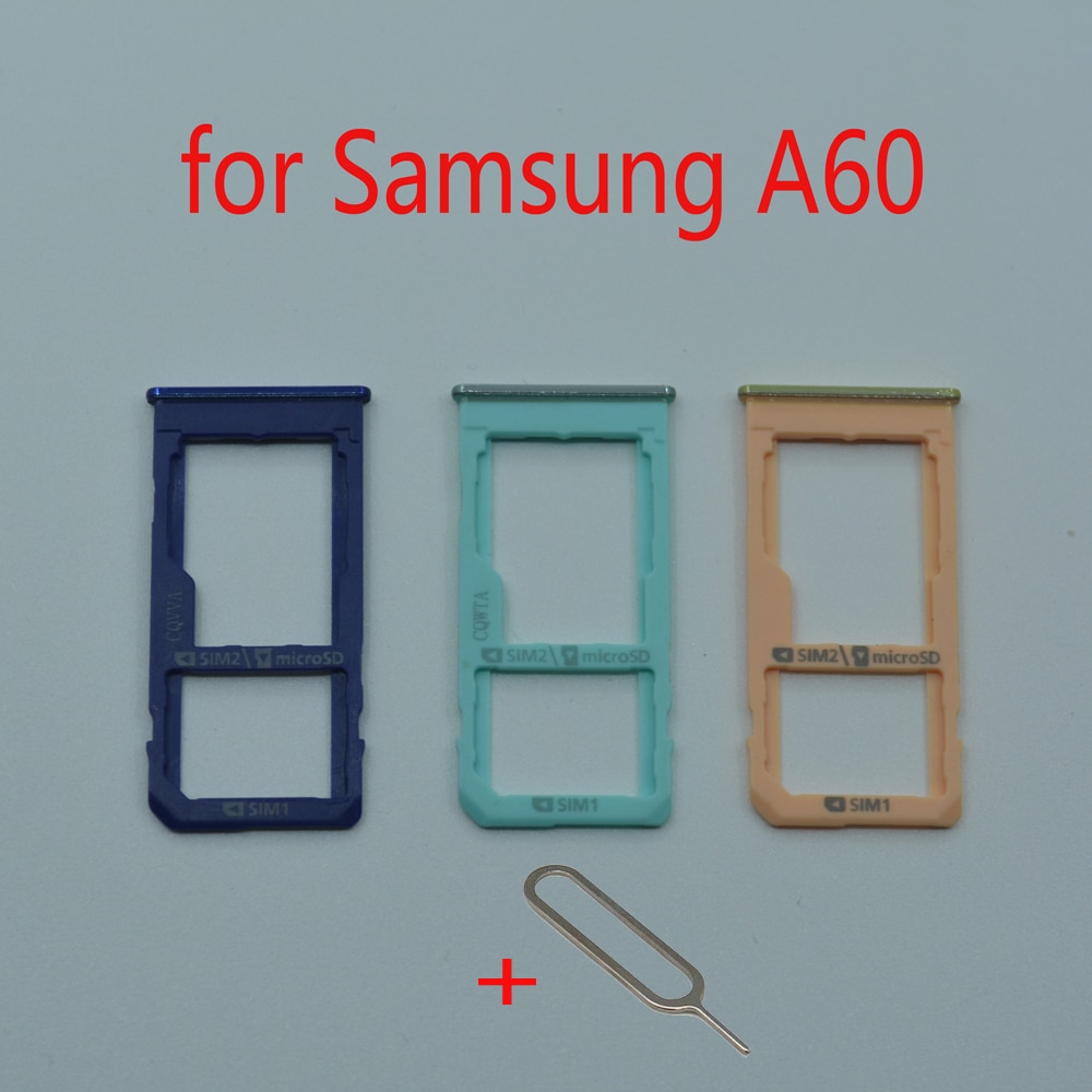Telefoon SIM Kaart Lade Slot Voor Samsung Galaxy A60 A6060 Originele Mobiel Micro Sd Adapter Houder Accessoires