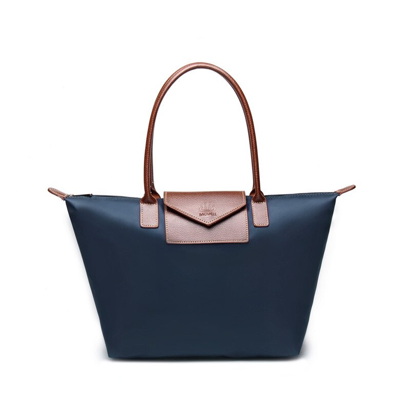 Sacs de boulette en Nylon femmes grande capacité sac fourre-tout d'embrayage femmes sacs à bandoulière Shopping sac à main voyage plage femmes sac: Blue medium