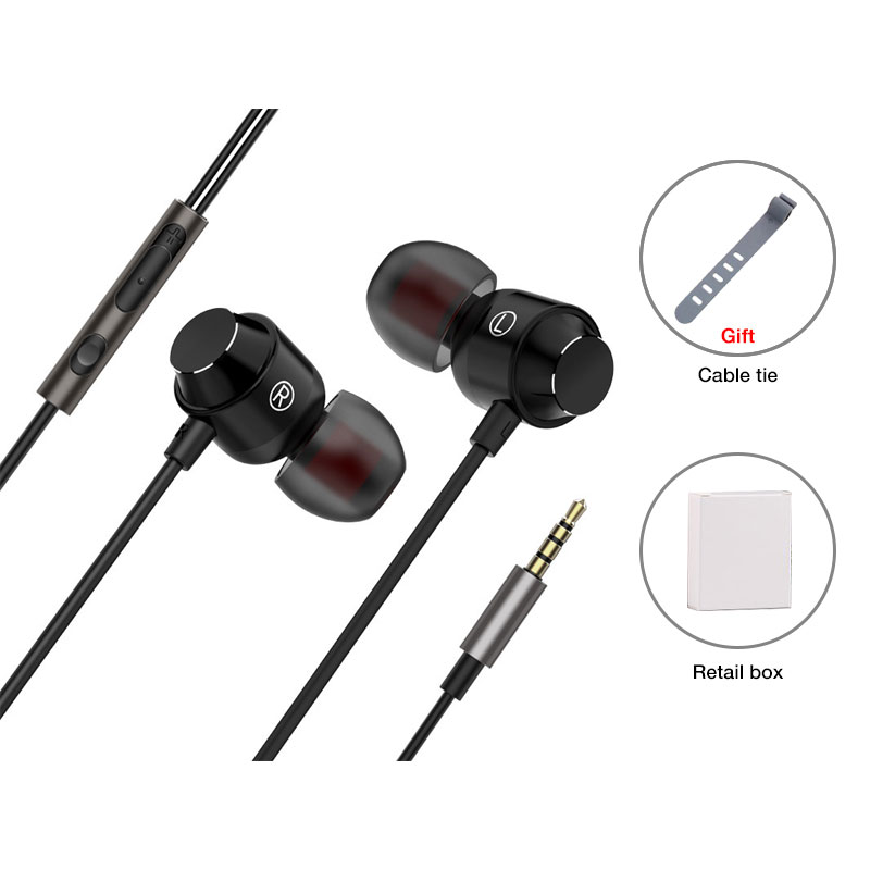 EARDECO 3,5 mm kabelgebundene Kopfhörer mit Mikrofon, HiFi-Bass, kabelgebundener Kopfhörer, Stereo-Musik-Kopfhörer, Headset, MP3-Sport-Telefon-Ohrhörer: Silber