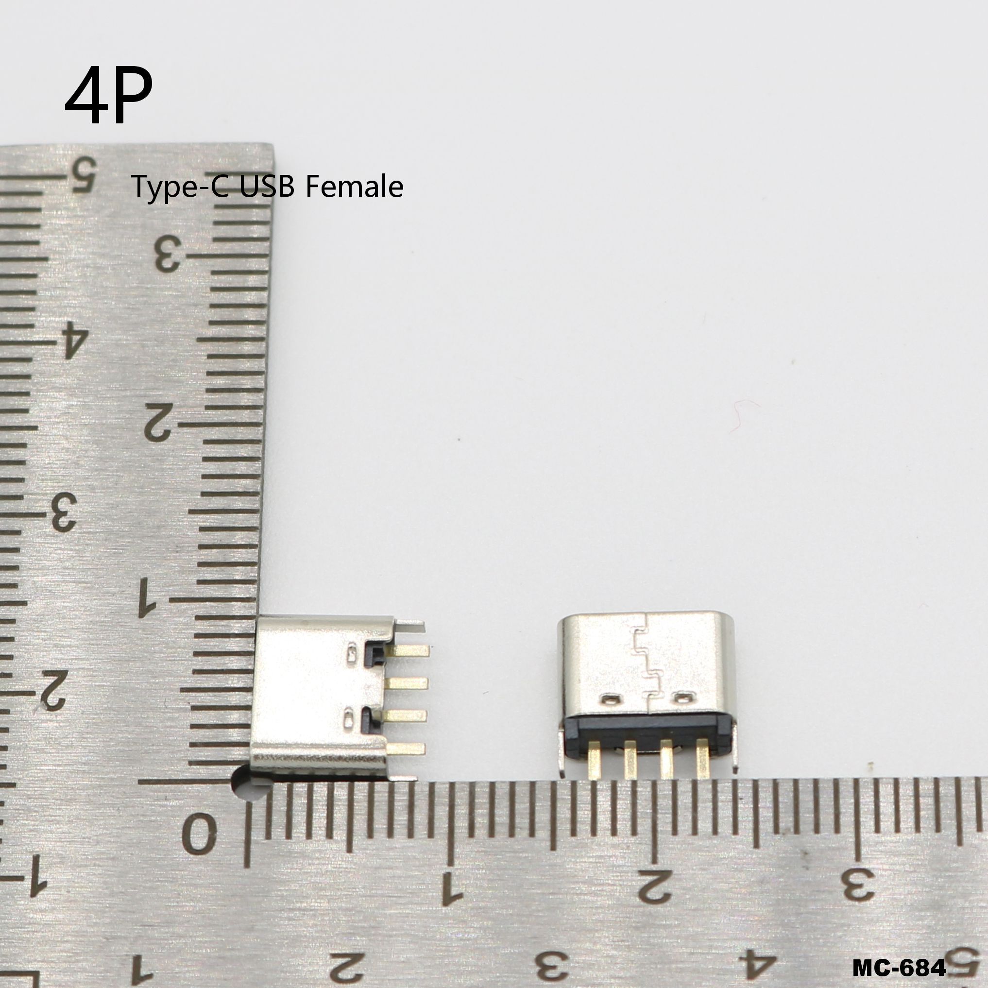 Conector de enchufe de carga USB tipo C, 4 pines, 4 pines, 1 unidad