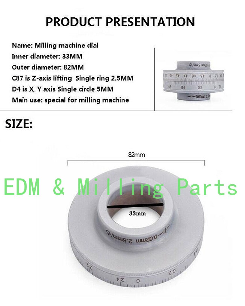 1pc Milling Machine Tools Dial 125 Graduations Scale Ring Z-Axis Y-Axis X-Axis For Bridgeport Mill Part