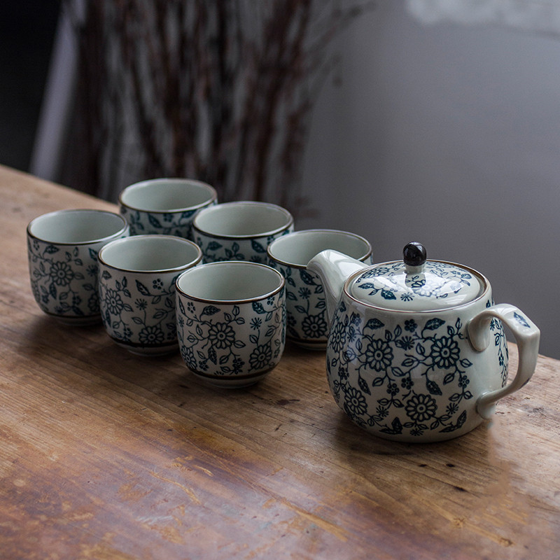 Juego de té de porcelana china tradicional, tetera artesanal de cerámica exquisita, azul y blanco, para el hogar: B3