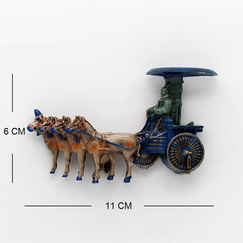 Terracotta warriors Qin Dynasty ancient China Souvenirs 3d fridge magnet Hufu souvenir collection Xi'an Shaanxi collection: Carriage