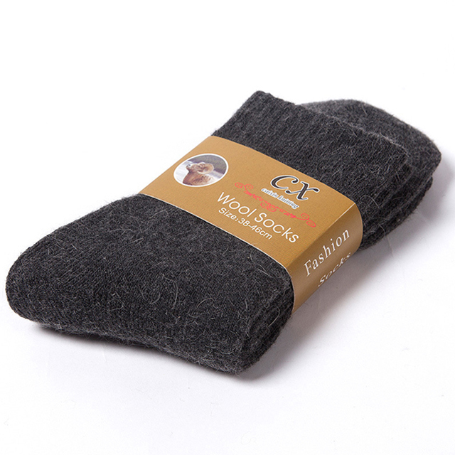 1 par de calcetines cálidos de invierno para mujer, calcetines de lana merina para hombre, súper gruesos, sólidos contra el frío, calcetines gruesos de felpa térmica para nieve: Negro